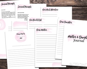 Mom Journal / Mother &amp; Daughter Printable Journal Set 10 - Etsy