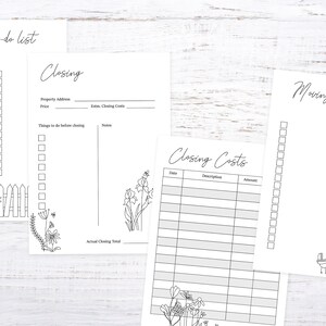 Printable Home Buying Planner Set Printable Planner Inserts to Use in ...