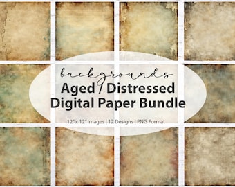 Distressed Paper Vintage Paper Digital Paper Pack Printable Vintage Paper Antique Paper Junk Journal Paper PNG Backgrounds