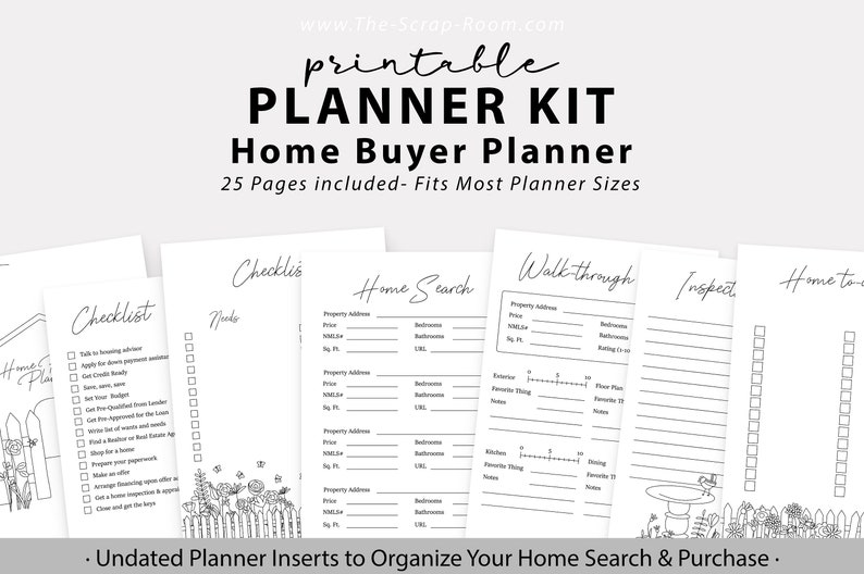 Printable Home Buying Planner Set Printable Planner Inserts - Etsy