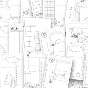 Printable Bullet Planner inserts kit: undated Doodle Planner Ult. Bundle, notion templates, adult coloring pages, templates, pages image 4