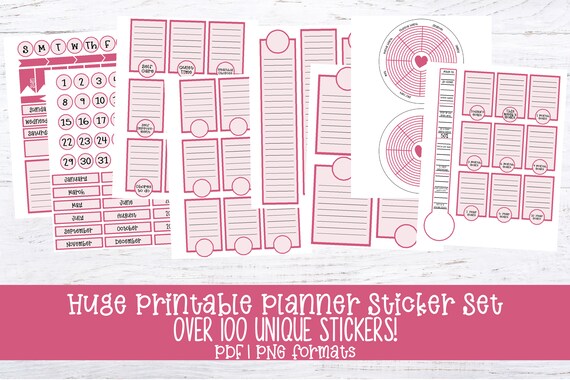 Huge Printable Planner And Scrapbook Sticker Bundle Over 100 Etsy