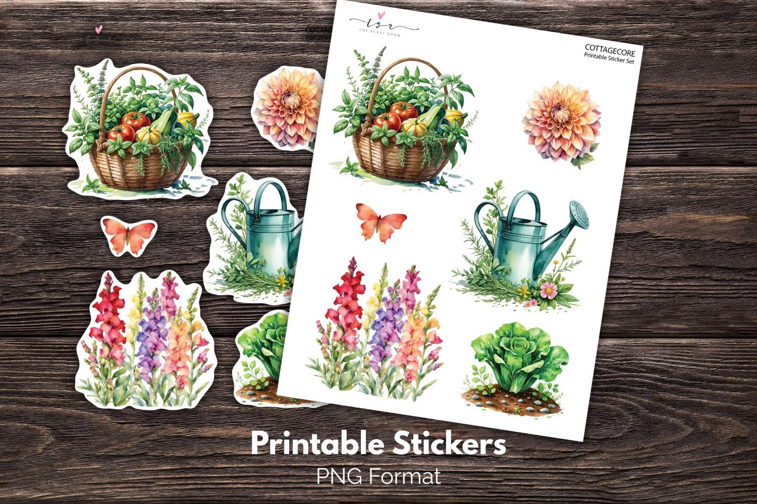 Cottagecore Stickers Printable Junk Journal Ephemera Sticker Bundle ...