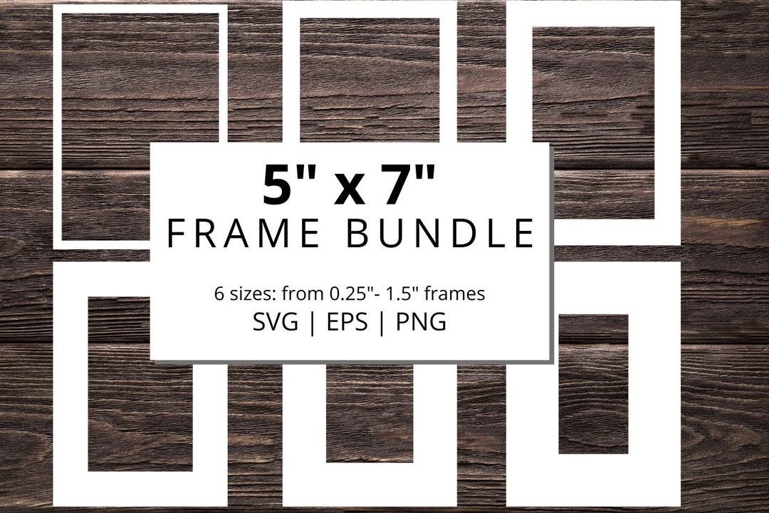 Photo Mat Picture Frame SVG Set 5" X 7" Rectangle Photo Frame Bundle ...
