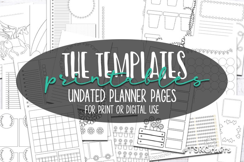 Planner Journal Printables / Printable Life Planner Kit - TEMPLATES digital coloring planner pages, cute printable planner inserts 