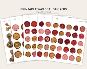 wax seal stickers printable fussy cut wax seal pngs faux wax seals vintage wax stamp embellishment junk journal scrapbook letterbox ephemera