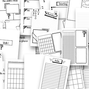 cute printable planner inserts - a full month long printable planner kit with hand drawn doodles