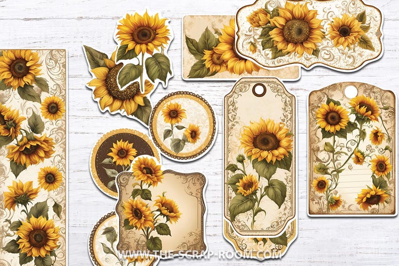 Sunflower Junk Journal Kit Printable Vintage Floral Ephemera ...