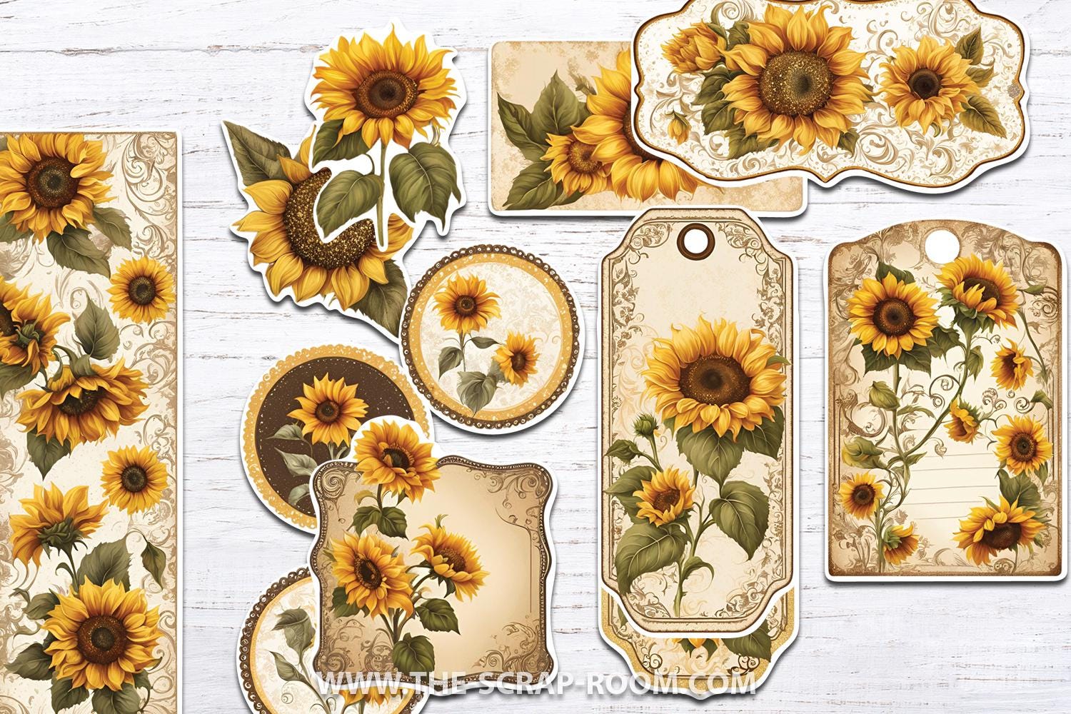 Sunflower Junk Journal Kit Printable Vintage Floral Ephemera ...