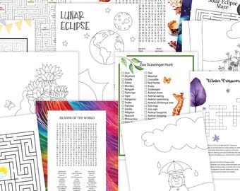 Printable Kids Activity pages fun learning games and coloring pages for 5-8 year olds educational puzzles mazes word search