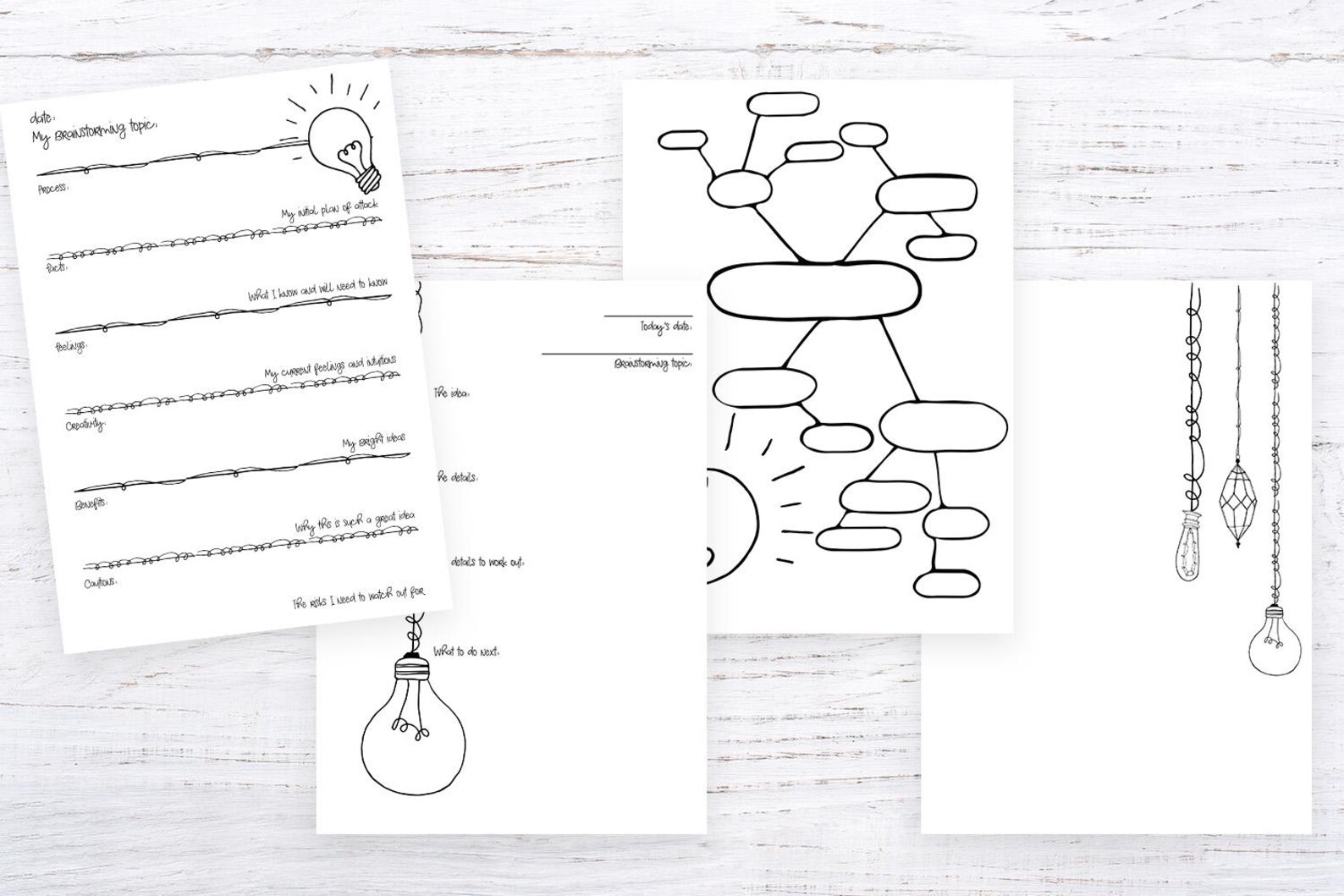 Creativity and Brainstorming Printable Planner Bundle Planning Tools ...