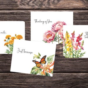 Afdrukbare kaartbundel pdf-kaart Thinking of you kaarten bloemenkaart pdf-kaart gewoon omdat kaart download a2-kaart
