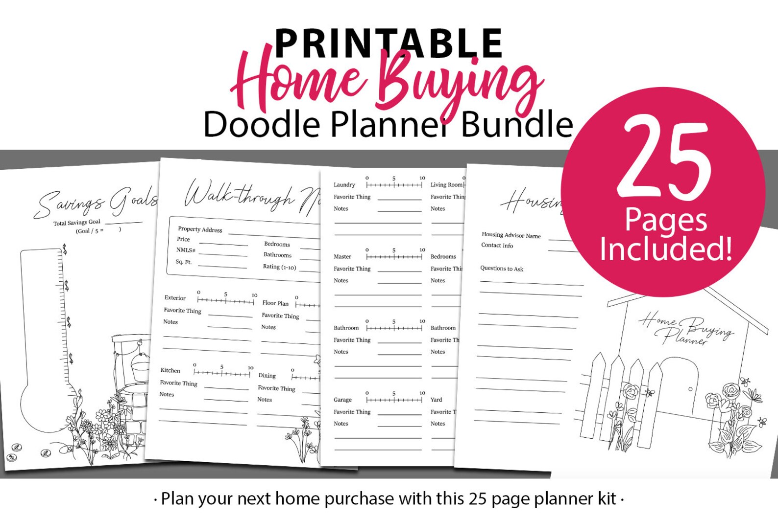 Printable Home Buying Planner Set Printable Planner Inserts - Etsy