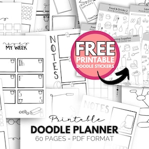 Printable Planner Inserts  Printable personal planner kit daily weekly & monthly layouts planner printables notion templates doodles