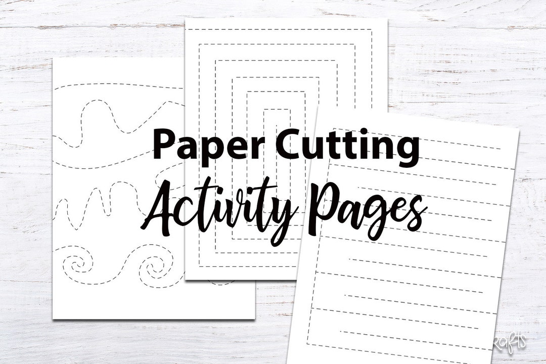 Printable Paper Cutting Activity For Kids Print And Cut Etsy