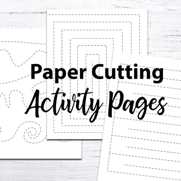 Printable Paper Cutting Activity for Kids - Print and cut along the lines for cutting practice - paper cutting activities for kindergarten