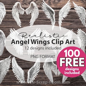 Memorial Angel Wings Clip Art-bundel PNG-vleugels realistisch plus 100 GRATIS png-vleugelontwerpen!