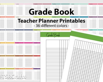 Teacher&#39;s Grade Book Printable Planner Templates bundle teacher Journal printables / teacher planner inserts  Instant Download