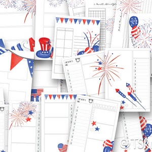 Printable Planner Inserts &amp; Digital Planner Set - Patriotic Planner - Etsy