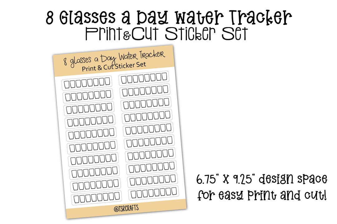 Water Tracker Printable Stickers Sheet for Planners Journals and ...