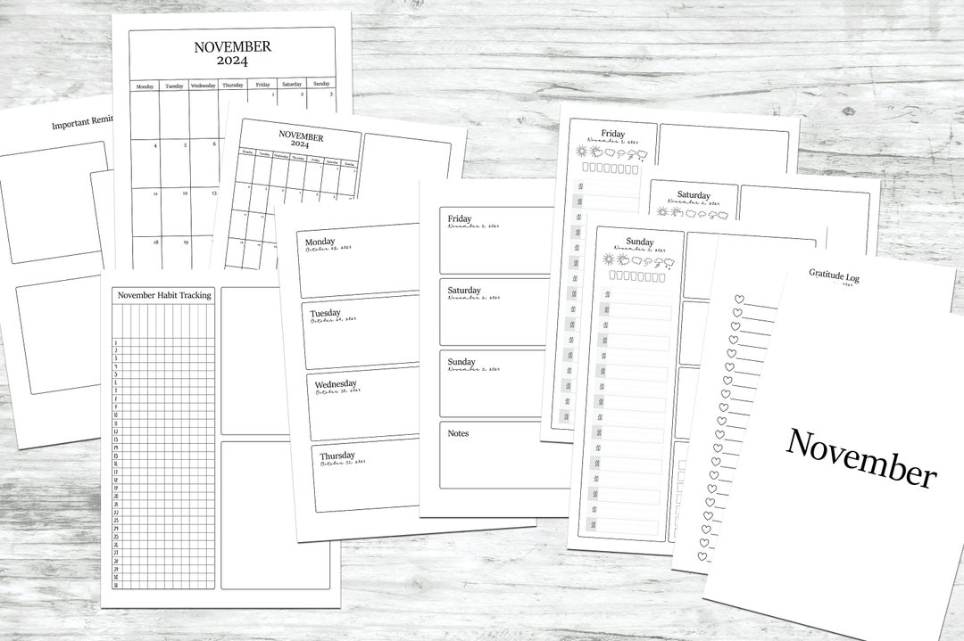 Dated November 2025 Printable Planner Inserts Dated November Etsy