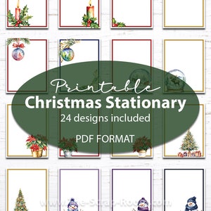 Paquete de papel navideño imprimible Papelería navideña Papel navideño digital para letras navideñas Papel para impresora navideña