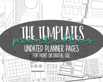 Printable Planner Inserts Bundle Undated Planner Templates Daily Weekly Monthly Pages Digital Planner Printable A5 Letter A4 Planner Kit