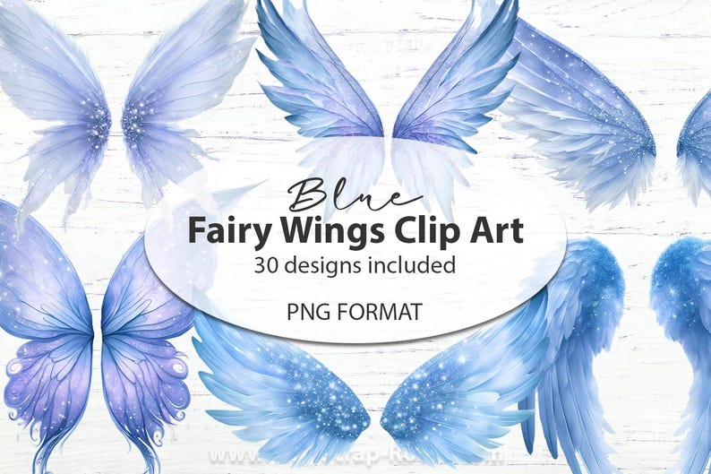 Fantasy Wings Clipart Bundle Angel Wings Png Fairy Wings Clipart Wings ...