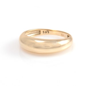 Inspired by great grandmother's wedding band with soft curves. A signature, classic piece you'll wear for every occasion.  Made in solid 14K Gold this dome ring is coming in 3 different options/wide and you can choose matte or bright finish