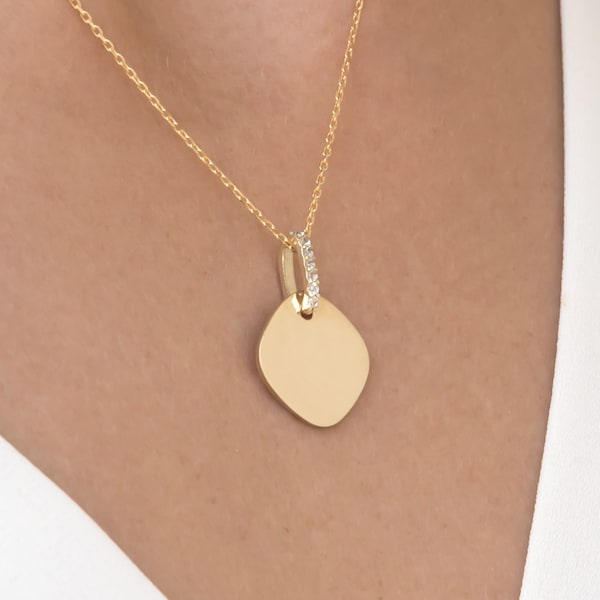 Gold Id Necklace Etsy