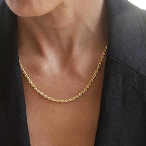 Double Clasp Necklace Twisted Chain / 14K Yellow Gold Plate