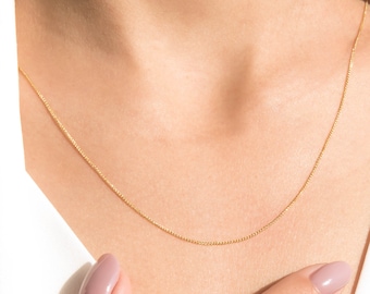 Classic Spiga Thin Chain, 14K Solid Gold, Wheat Chain Necklace, Lightweight Gold Chain, Timeless Chain, Classic Dainty Chain, Stacking Chain