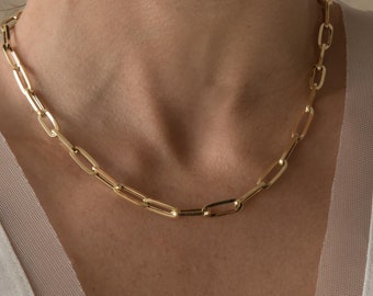 Solid Sterling Silver Elongated Open Link Chain Necklace or Bracelet
