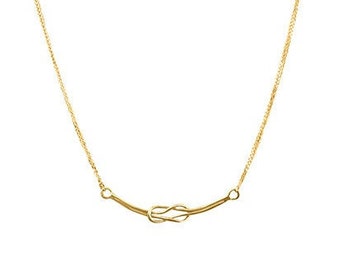 Sailor Knot Necklace, Solid Gold k14, Infinity Love Statement Necklace, Hercules Knot, Inspiration Jewelry, Minimalist Necklace, Sister Gift