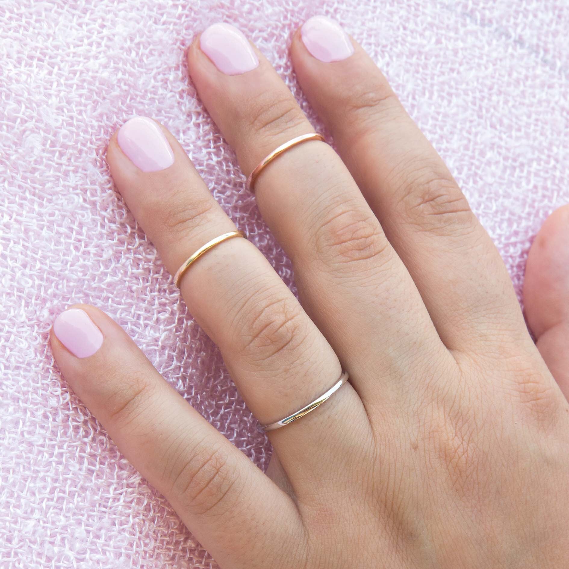 Solid Gold Band, 14k Thin Gold Ring, Thin Wedding Ring, Gold Smooth