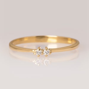 Diamond Gold Ring, Promise Ring, Engagement Ring, Solid Gold K14, Stacking Black Diamond Ring, Diamond Ring, Wedding Ring, Bridesmaid Gift