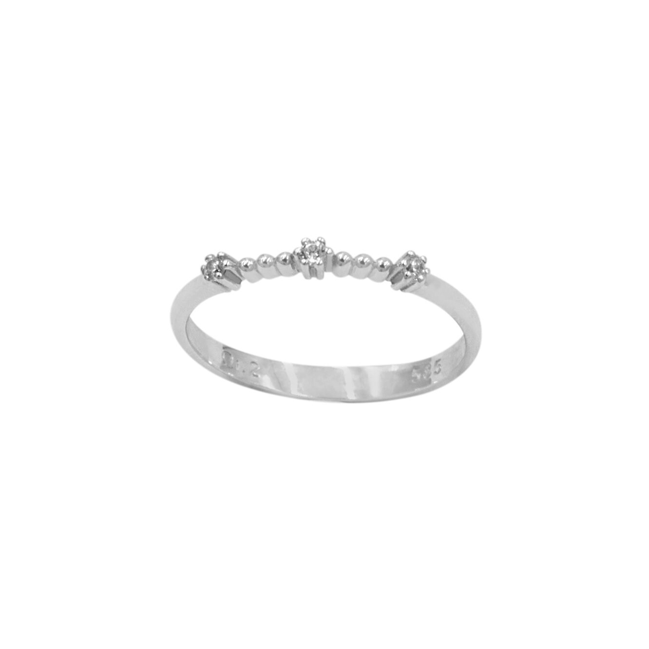 Thin Diamond Ring Thin Ring Gold Beaded Ring Diamond Etsy