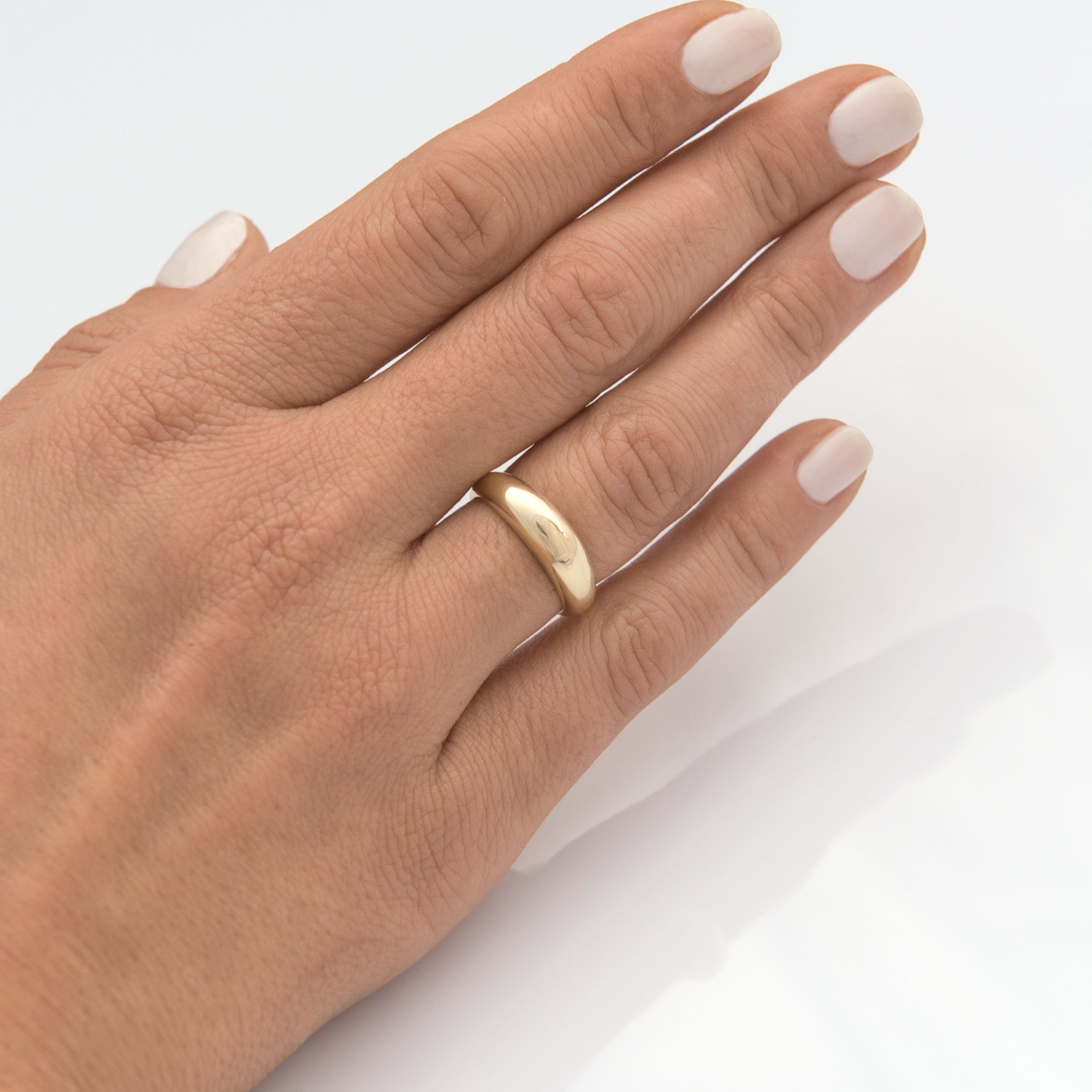 Solid Gold Dome Ring / Dome Ring Gold / Statement Ring / Crescent Dome