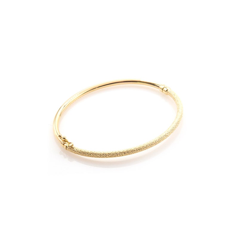 Gold Bangle Bracelet Oval Gold Bracelet Simple Gold Bangle 2 mm Wide Bracelet 14k gold Bangle Stacking Gold Cuff Gold Dainty Bracelet