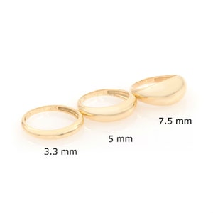 Inspired by great grandmother's wedding band with soft curves. A signature, classic piece you'll wear for every occasion.  Made in solid 14K Gold this dome ring is coming in 3 different options/wide