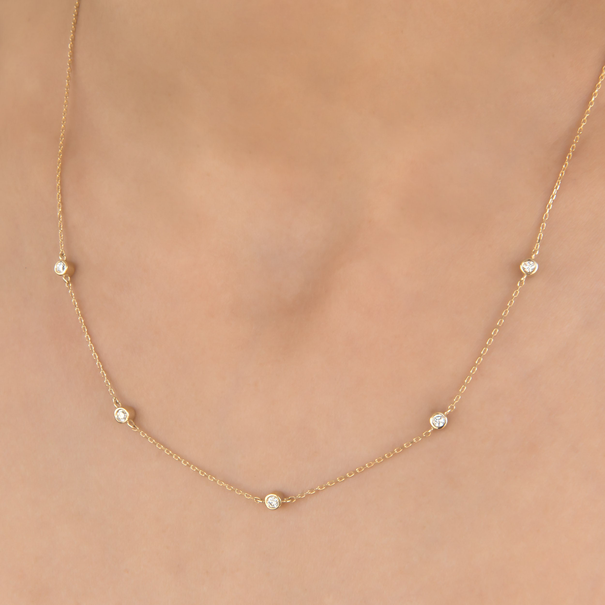 Diamond by The Yard Necklace 14K Yellow Gold