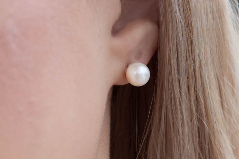 Pearl Earrings Pearl Stud Earrings Gold Pearl Earrings Wedding Earrings Stud Earring Round Pearl White Pearl Earrings Post Earrings