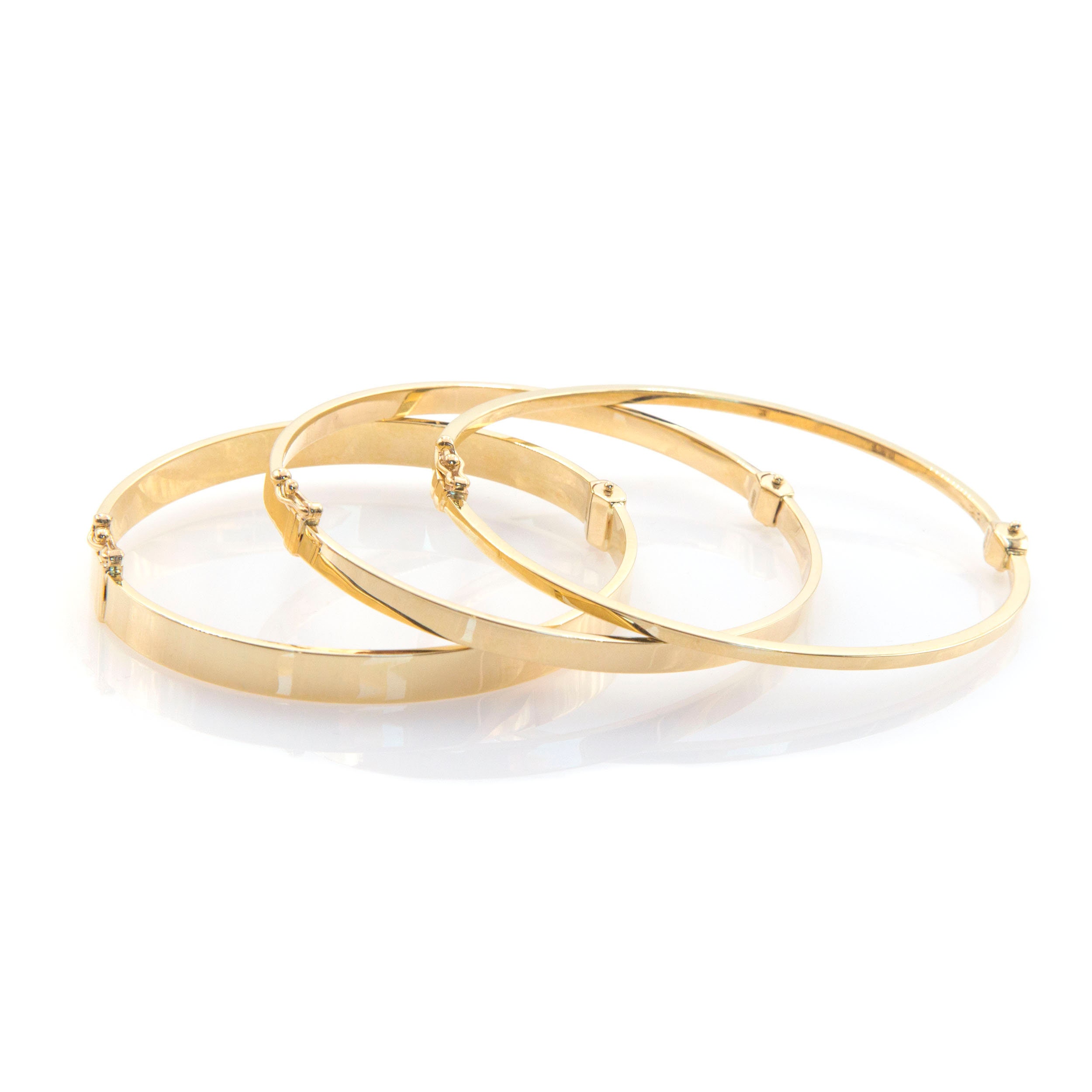 Plain Gold Bracelet, Gold Bangle Bracelet, Simple Real Gold Bangle
