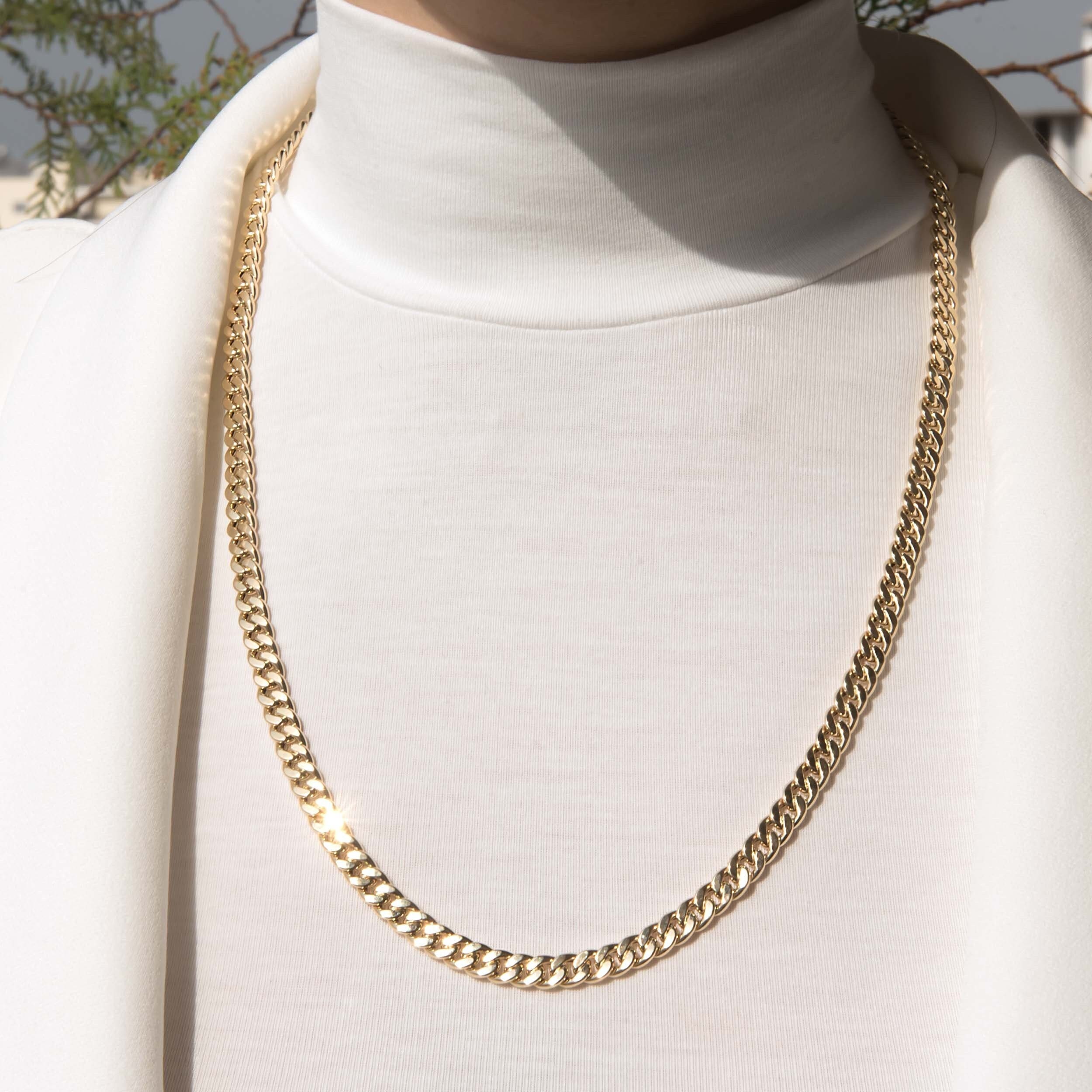 Gold 14k Curb Chain-Mens Gold Chain