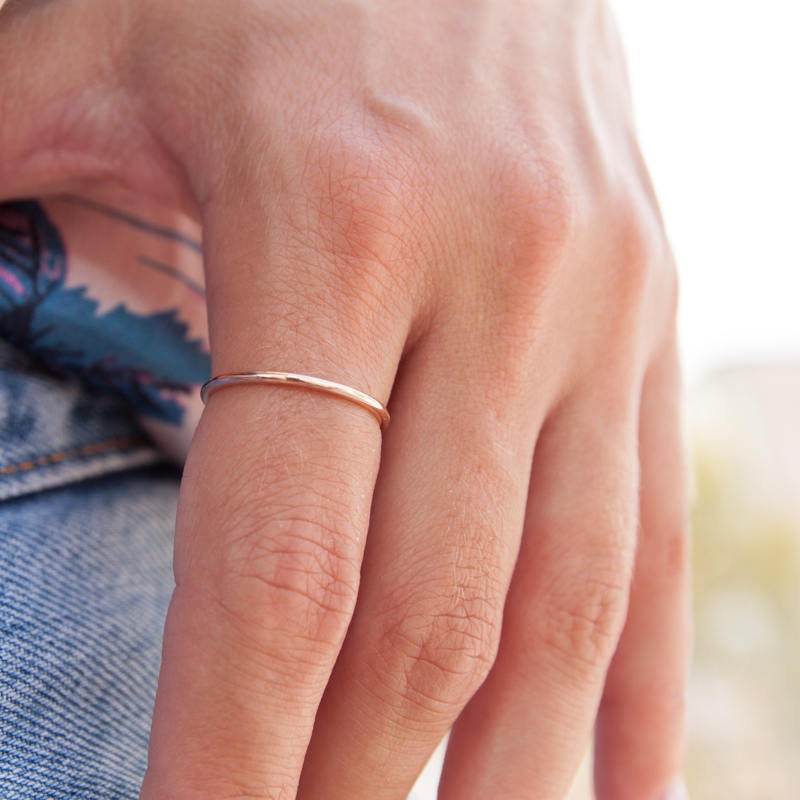 Smooth Ring, Thin Gold Ring, Thin Wedding Ring, Half round Ring, Gold