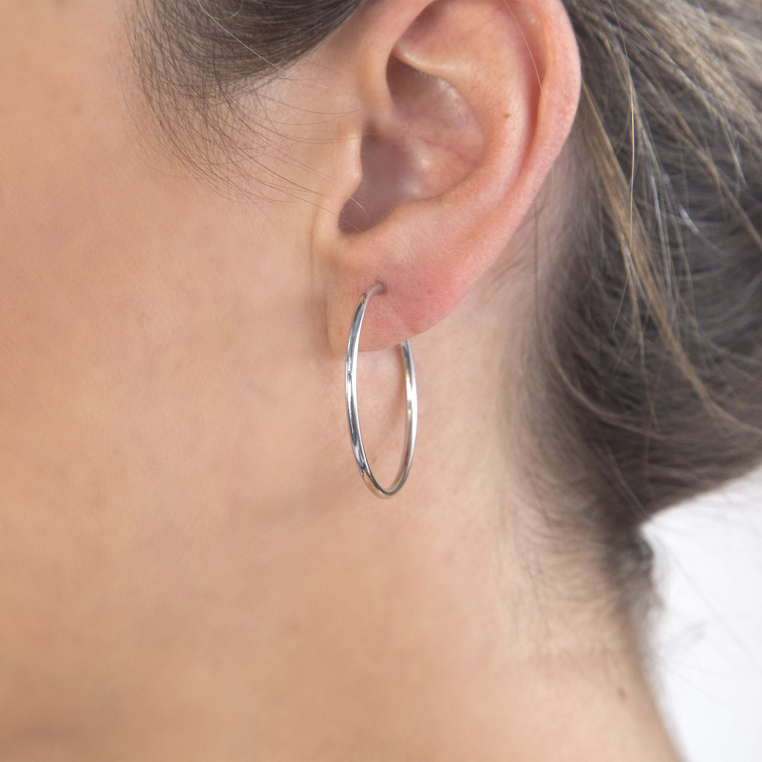 Gold Hoop Earrings, Solid Gold 14k Earrings, Simple Hoop Earrings