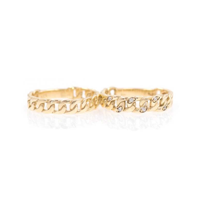 Diamond Ring* Solid 14kGold Ring Ring Chain Ring Gold Ring Chain Eternity Chain Ring Chunky Chain Ring Curb Chain Ring