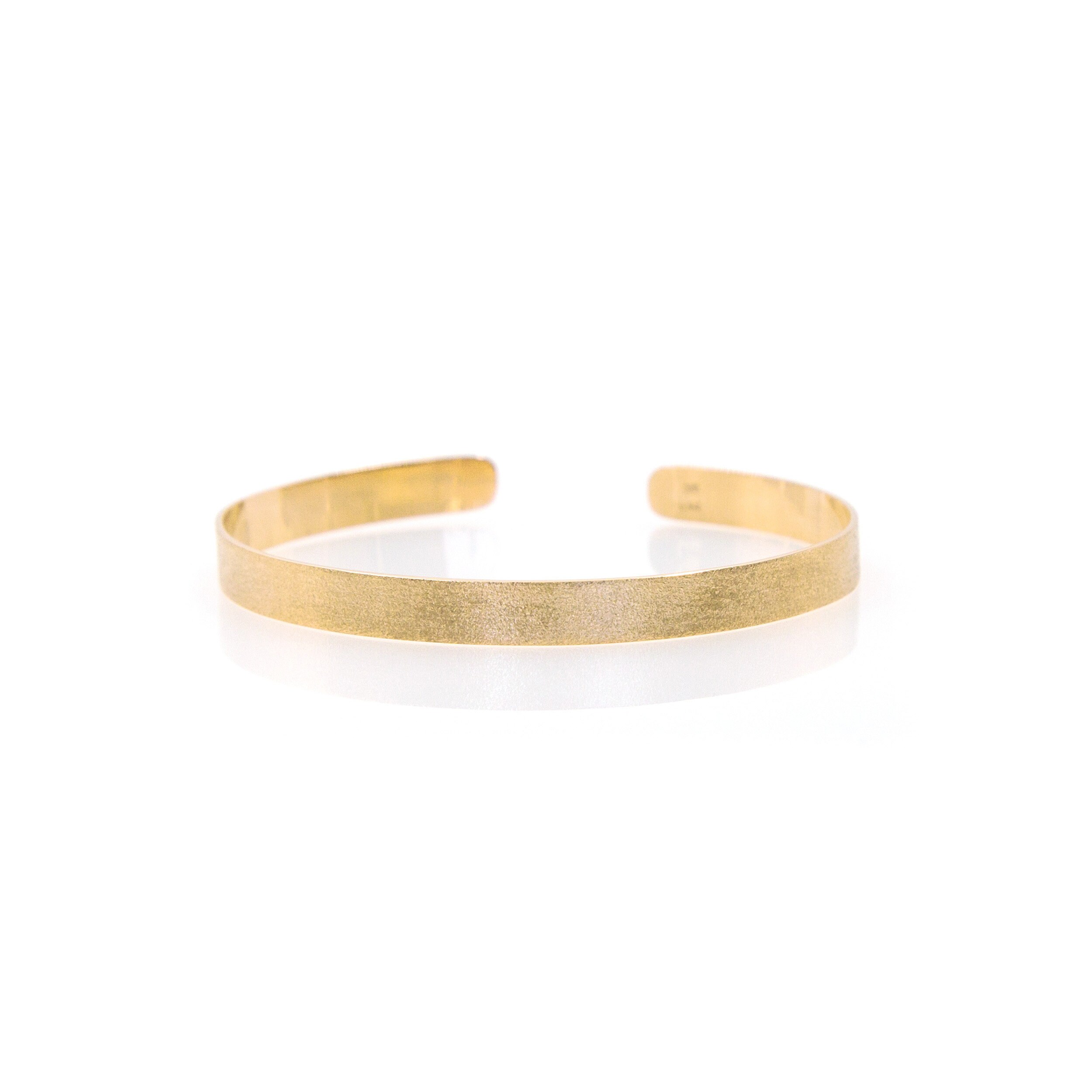 Plain Solid Gold 6mm Bracelet, Gold Cuff Bracelet, Solid 14k Gold Cuff