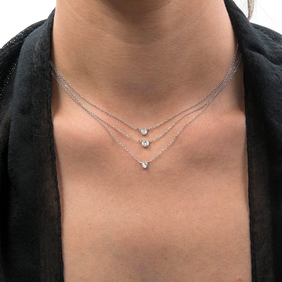 Diamond Wedding Necklace / Diamond necklace / Diamond bezel / Dainty