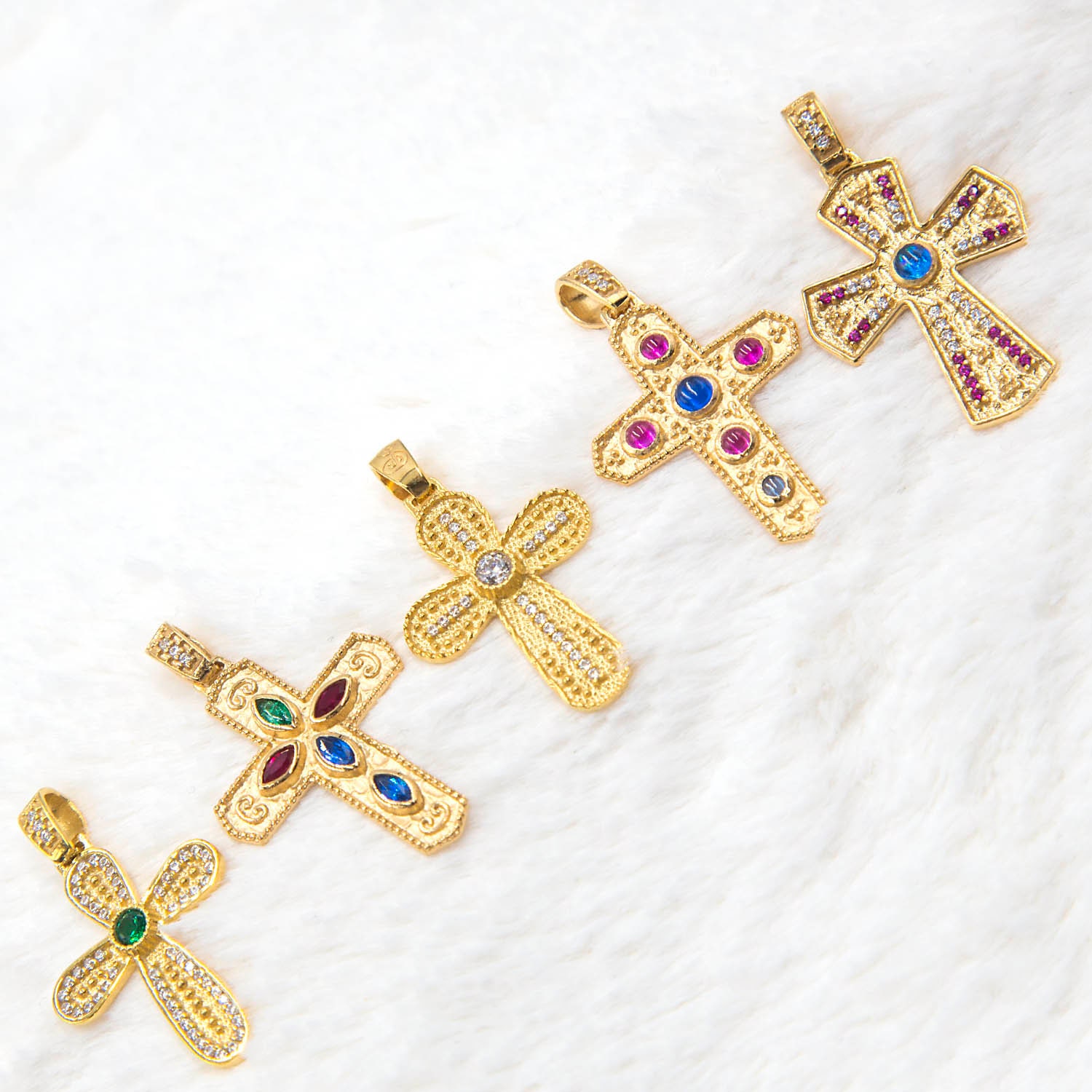 Gold Cross Necklace, Vintage Gold Cross, Christian Cross, Gold Christian Pendant, Byzantine Gold 
